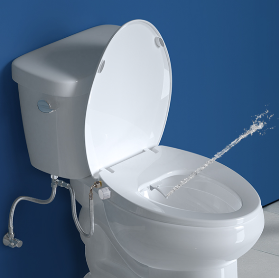 Quiet-Close Knob Control Dual Nozzles Bidet Seat