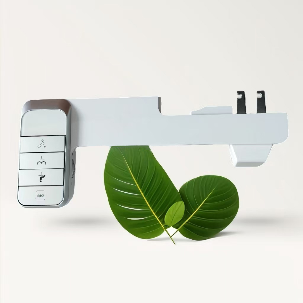 Folding Nozzle Bidet Attachment With Self-Cleaning